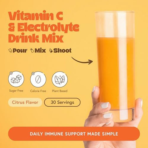 TRULEAN Everyday Wellness Shot Powder Drink Mix Immune Support Supplement with Vitamin C Zinc Ginger Turmeric and Electrolytes Travel Wellness Shot Packets 0 Sugar Gluten Free 30 Servings