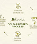 Kevala Extra Virgin Organic Olive Oil - Unrefined Cooking Oil, Cold Pressed and with no Preservatives, Made with Carefully Selected Fresh Olives, Natural Kitchen Pantry Essential, Easy Storage, 64 oz