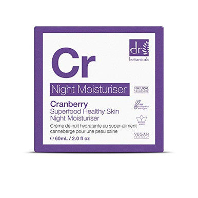Dr Botanicals Superfood Triple Action Hydrating Night Moisturizer With Vitamin E Cranberry Seed Oil Juniper Berry Oil. Revives Ageing Skin Neutralizes Against Toxins Softens Skin(2.02 Fl Oz)