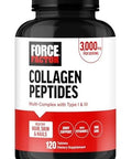 Force Factor Collagen Peptides Collagen For Women And Men Made With Hydrolyzed Bovine Collagen Type 1 & 3 For Healthy Hair Skin Nails & Joints Premium Quality Nongmo 120 Collagen Pills
