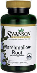 Swanson Marshmallow Root Healthy Supports Respiratory Function Digestive Support 500 Milligrams 90 Capsules
