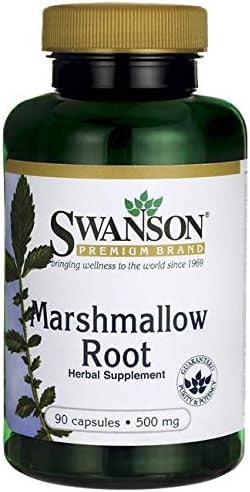 Swanson Marshmallow Root Healthy Supports Respiratory Function Digestive Support 500 Milligrams 90 Capsules