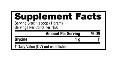 Nutrabio Glycine Powder - Glycine Supplement- Free Form Amino Acid Supplement - 1000Mg Serving - 150G 150 Servings