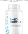 Revive Md Daily Greens Supplement For Men & Women Superfood & Antioxidant Blend W/Digestive Enzymes Prebiotics & Probiotics For Immune Support Digestive & Gut Health 180 Capsules (60 Servings)