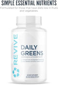 Revive Md Daily Greens Supplement For Men & Women Superfood & Antioxidant Blend W/Digestive Enzymes Prebiotics & Probiotics For Immune Support Digestive & Gut Health 180 Capsules (60 Servings)