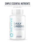 Revive Md Daily Greens Supplement For Men & Women - Superfood & Antioxidant Blend W/Digestive Enzymes Prebiotics & Probiotics For Immune Support Digestive & Gut Health - 180 Capsules (60 Servings)
