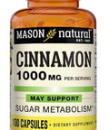 Mason Natural Cinnamon 1000 Mg Natural Dietary Supplement Capsules 100 Ea