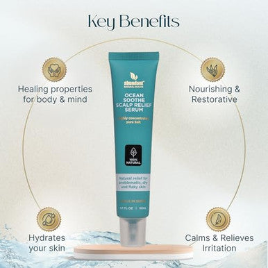 Abundant Natural Health Ocean Soothe Skin Relief Bundle with Highly Concentrated Magnesium Salt for Dry and Flaky Skin, Quick Absorption, All Natural and Fragrance- Skin and Scalp Treatment