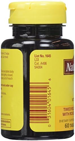Nature Made Vitamin C 500 Mg W. Timed Release Rose Hips Tablets 60 Ct