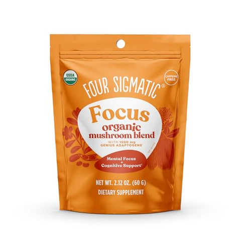 Four Sigmatic Focus Blend Organic Lion'S Mane Powder With Adaptogen And Mushroom Blend Includes Cordyceps Rhodiola Bacopa & Mucuna 30 Servings