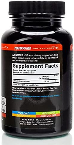 Olympian Labs Dim 150Mg Dim Diindolylmethane Supplement Capsules Supporting Hormone Balance Clear Skin Pcos & Aid In Fitness Regimes 30 Capsules (30 Day Supply)
