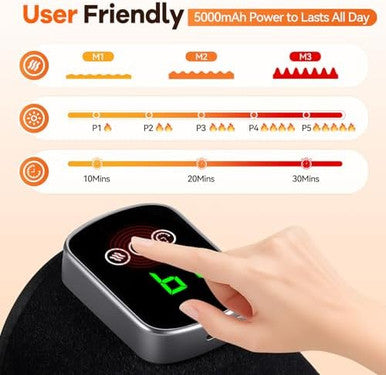 Puroth Red Light Therapy Knee Brace With Massage 3 Vibration Knee Massager With 660Nm 850Nm Infrared Red Light 5000Mah Cordless Electric Heated Knee Wrap For Knee Joint Elbow For Men Women