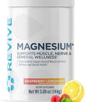 Revive Md Magnesium Powder Supplement Magnesium Carbonate & Taurate Powder Drink Supports Healthy Bones Muscles & Nerves Veganfriendly Gluten & Soy (Raspberry Lemonade 30 Servings)