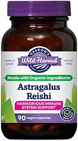 Oregon'S Wild Harvest Astragalus Reishi Organic Herbal Supplement 90 Count