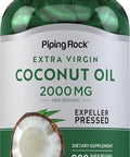 Piping Rock Coconut Oil for Skin and Hair | 2000mg Softgel Capsules | 200 Count | Expeller Pressed | Extra Virgin | Non-GMO, Gluten Free Supplement
