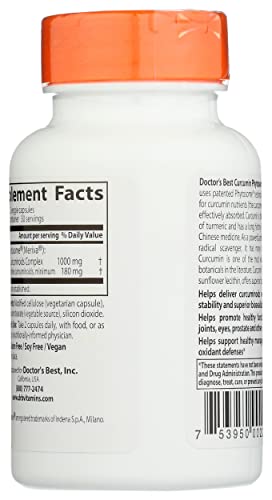 Doctor'S Best Curcumin Phytosome With Meriva Non-Gmo Vegan 60 Veggie Capsule (Pack Of 1)