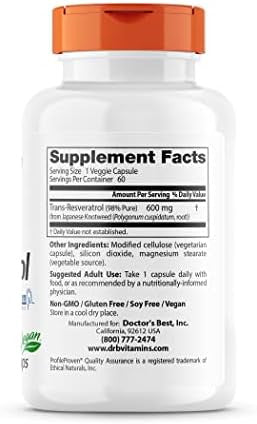 Doctor'S Best Transresveratrol 600 Mg 60 Count & Fisetin With Novusetin 100 Mg 30 Count