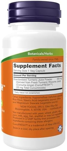 Now Foods Supplements Curcufresh Curcumin Derived From Fresh Turmeric Juice Curcumin Juice Complex 60 Veg Capsules