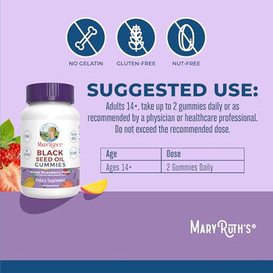 Maryruth'S Maryruth Organics Black Seed Oil Gummies Black Cumin Seed Oil Supplement Traditionally Used For Immune Support & Cardiovascular Health Vegan No Gelatin Pectin Based 60 Gummies
