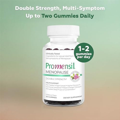 Promensil Red Clover Menopause Supplement For Hot Flashes For Women Hormone Balance For Menopause Night Sweat Support Vitamins With Isoflavones Vegan Gummies Hibiscus Flavor 30 Day Supply