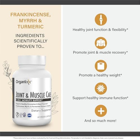 Organixx Magnesium Glycinate (60 Caps) and Joint and Muscle Care Turmeric (60 Caps) Bundle