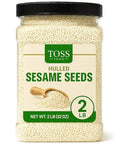 TOSS Hulled White Sesame Seeds, 2 LB Bulk Resealable Jar ÃƒÂ¢Ã¢â€šÂ¬Ã¢â‚¬Å“ Premium Baking & Cooking Ingredient with Nutty Flavor