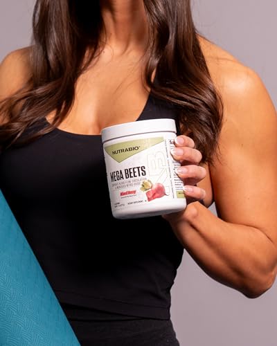 Nutrabio Mega Beets Organic Beet Root Powder Nitric Oxide Superfood No3-T Nitrates And Antioxidants - Supports Performance Circulation Blood Flow Overall Health 30 Servings