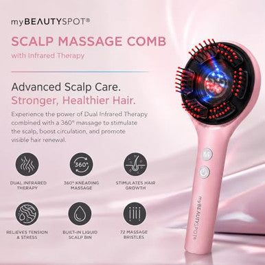 My Beauty Spot Scalp Massager For Hair Growth Electric Scalp Massager With Red Light Therapy Head Massage Comb Hair Oil Applicator