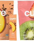 Cure Hydration Plantbased Electrolyte Drink Mix Energy & Dehydration Bundle No Sugar Coconut Water 100Mg Caffeine Nongmo Vegan 14Pack Each: Peach Tea & Strawberry Kiwi