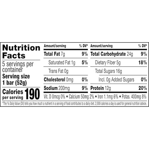 RXBAR Protein Bars, 12g Protein, Gluten Free Snacks, Vanilla Almond, 9.15oz (5 Bars)