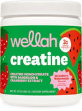 Wellah Creatine For Women (50 Servings) Strawberry Watermelon - 3G Of Creatine Monohydrate Powder With Dandelion & Cranberry Extract