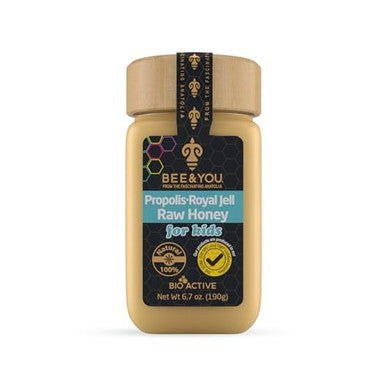Bee And You Royal Jelly Raw Honey For Kids Propolis Extract 100% Natural Superfood Ultra Pure Immune Support Supplement Antioxidants Keto Paleo Gluten 6.7 Oz