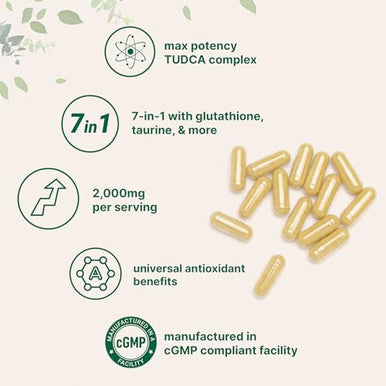 Micro Ingredients Tudca Bile Salts 2000Mg Supplement 240 Capsules 7-In-1 Complex With Nac Milk Thistle Glutathione Dandelion & Artichoke Extra Strength Tauroursodeoxycholic Acid Non-Gmo