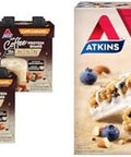 Atkins CafÃƒÂ© Caramel Protein Shake 15G Protein 3G Net Carb 1G Sugar + Atkins Blueberry Greek Yogurt Protein Bar 15G Protein 5G Net Carbs 3G Sugar 5 Count