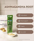 Mrm Nutrition Organic Ashwagandha Root Powder Superfoods Ancient Adaptogen Antioxidants Vegan + Gluten 113 Servings