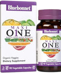 Bluebonnet Nutrition Maxi One (With Iron) Whole Food Multiple Enzymes Energy Vitality Gluten Kosher Dairy Vegetarian Friendly Soy Nongmo 90 Vegetable Capsule 3 Month Supply Beige