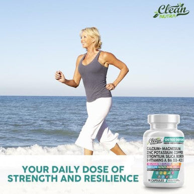 Calcium Magnesium Zinc Supplement With Potassium, Copper, Strontium, Silica, Vitamin D3 K2, Boron, Vitamin B1 B12 Red Clover Herb Alfalfa Basil Pills For Men And Women Clean Nutra Osteo Defend