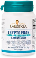 Ana Maria Lajusticia Tryptophan with GABA and Passion Flower and Magnesium Kosher Halal Vegan Gluten Supports Nervous System