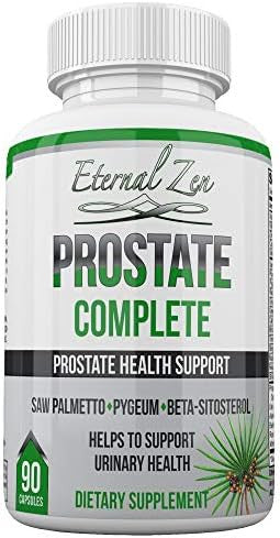 Prostate Complete Herbal Health Support Supplements For Men, Saw Palmetto Stinging Nettle Pygeum Beta-Sitosterol Reishi Shiitake, 90 Count Capsule