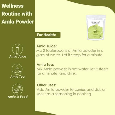 Mi Nature Amla Powder by mi natureAmalaki or Indian Gooseberry |Vitamin C |454g (16 oz) NonGMO |Pure and natural Raw Vegan Glutenfree Made in India Preservatives free
