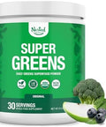 Nested Naturals Super Greens Daily Superfood Powder Usda Organic Green Powder W/20+ Whole Foods Spirulina Powder Wheat & Barley Grass Probiotics Fiber & Enzymes Original Flavor 60