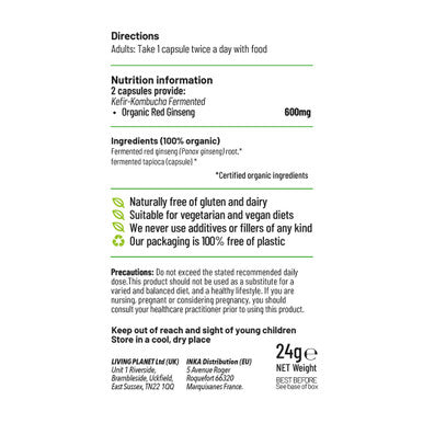 Living Nutrition Fermented Red Ginseng 60 Caps