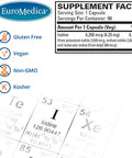Euromedica Tri-Iodine, 6.25Mg, 90 Capsules - Potassium Iodide, Sodium Iodide & Molecular Iodine - Three Beneficial Forms Of Iodine - Supports Healthy Thyroid & Immune Function - 90 Servings