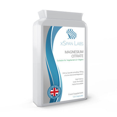 Xspanlabs Magnesium Citrate 500mg 120 Capsules - providing 150mg of elemental Magne