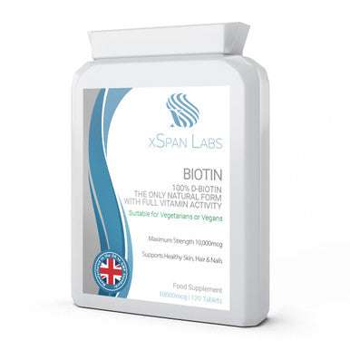 Xspanlabs Biotin (as 100% D-Biotin) 10,000 mcg 120 Tablets