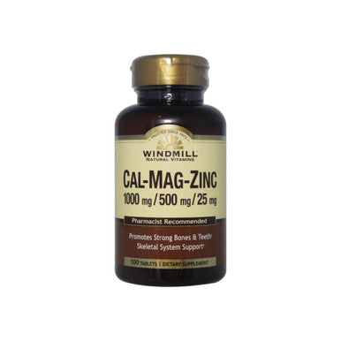 Windmill Calcium, Magnesium and Zinc Tablets 100 Tablets