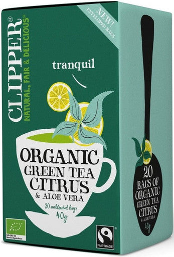 Clipper Organic Green Tea Aloe Vera 20 Tea Bags