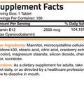 Bronson Vitamin B12 Sublingual Quick Release - 2,500 mcg - Cherry 180 Count