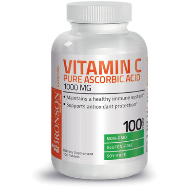 Bronson Vitamin C Pure Ascorbic Acid - 1,000 mg 100 Count