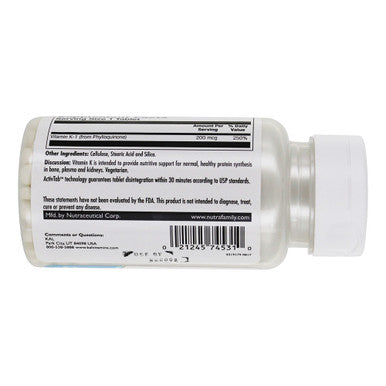 KAL Vitamin K 200mcg | 100ct